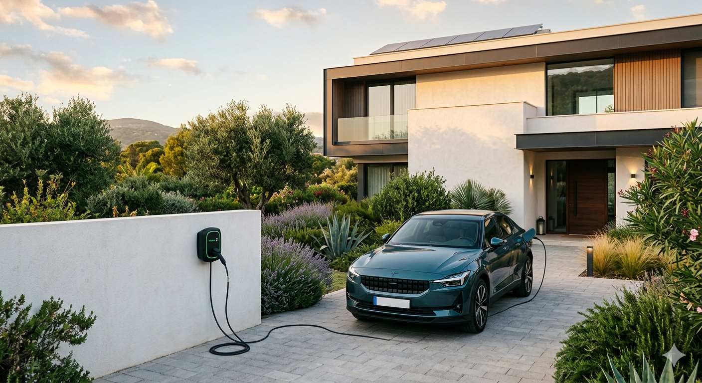 Escena principal de movilidad eléctrica y energía limpia para Ameial