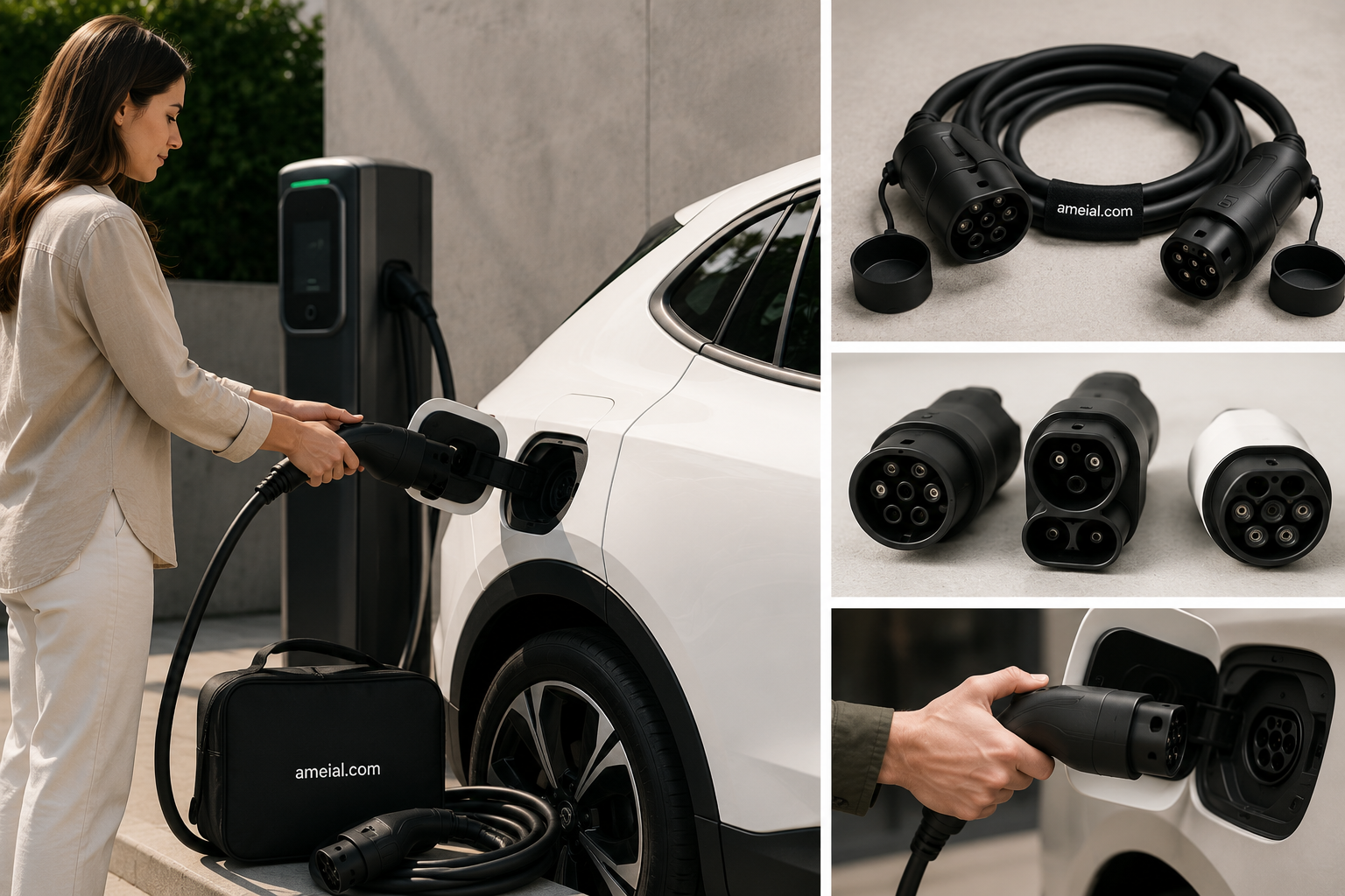 Cables EV y adaptadores: Tipo 2, CCS y CHAdeMO