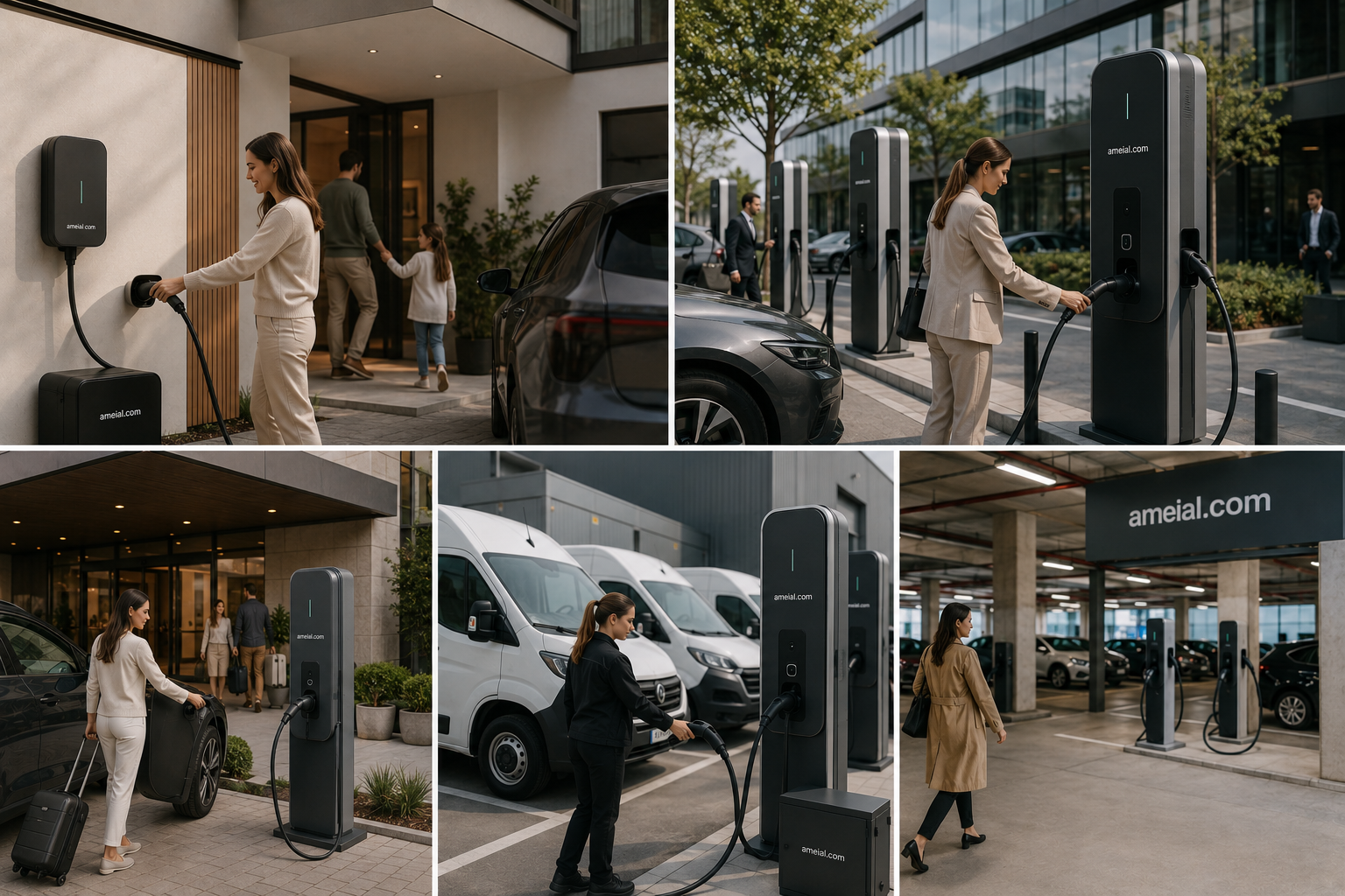 Infraestructura EV en entorno mixto residencial, empresa y hospitality
